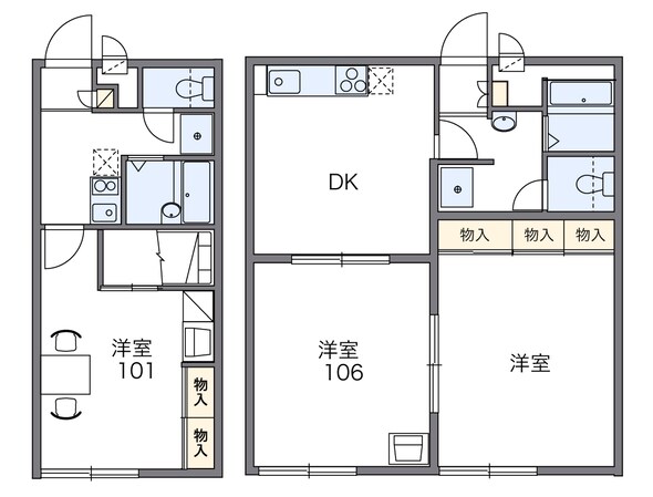 高槻市駅 バス10分  若松町下車：停歩7分 2階の物件間取画像